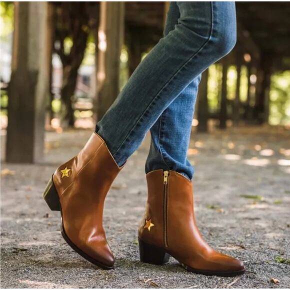 NEW Thursday Boot Co. Sedona Country Star Brown Ankle Zipper Western Booties 7.5 - Picture 10 of 10